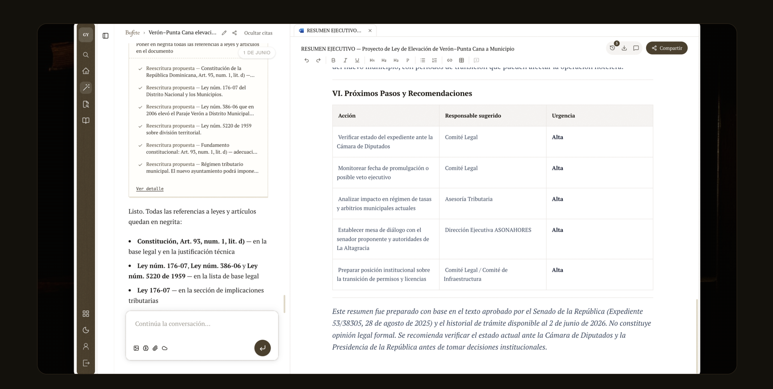 Termina en un documento